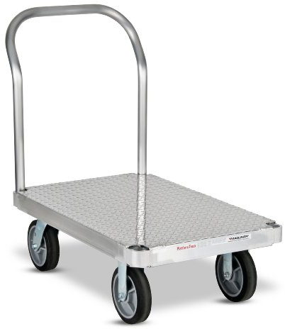 Magliner PTK2448T1-Q Tread Plate Deck Platform Truck, Aluminum, 2700 lb Capacity, 48 Length x 24 Width, Silver