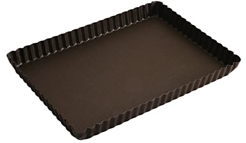 Gobel 225710 Moule à Tarte Rectangulaire 29 * 20,5 cm Bord Cannelé Fond Fixe Anti-Adhérent