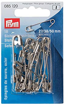 Prym 085121 Sicherheitsnadeln, 27/38/50mm, Sortiert, schwarz, 18 Stück