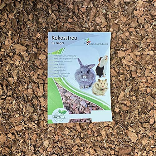 pemmiproducts Kokoseinstreu grob 270 Liter (EUR 0,44/Liter), Kokoschips, Einstreu geeignet als Käfig Bodenbedeckung z.B. für Kaninchen, Meerschweinchen, Degus, Ratten und andere Nagetiere