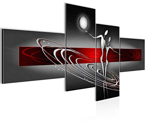 Runa Art Bild XXL 4 Teilig Abstrakt Figuren 200 x 100 cm Kunstdruck auf Vlies Leinwand Wanddeko Wohnzimmer Schlafzimmer 301241a