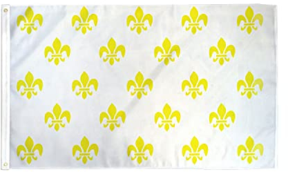 AZ FLAG - Drapeau Fleur de Lys Multi Blanc et Or - 90x60 cm - Drapeau Royaume De France 100% Polyester Avec Oeillets Métalliques Intégrés - Pavillon 50 g