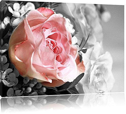 Belle Bouquet de pivoines noir / blanc Taille: 120x80 sur toile, énorme XXL Photos complètement encadrée avec civière, art impression sur murale avec cadre, moins cher que la peinture ou la peinture à l'huile, aucune affiche ou un poster