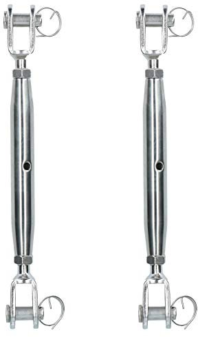 AB Tools Rigging Screw 12mm Jaw to Jaw Turnbuckle Straining Marine Grade Stainless 2PK