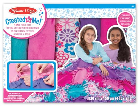 Melissa & Doug - Hab ich selbst gemacht, Geblümter Vlies quilt, erstelle Ihre eigene Decke, Mehrfarbig