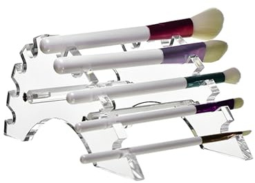 AMT Acrylic Pen Holder, CLEAR Makeup Display, Thick and Sturdy, Organizer Holder for Makeup Brush Fountain Pen, E-Cigarette, Vapor Display Case. (10 Slots)
