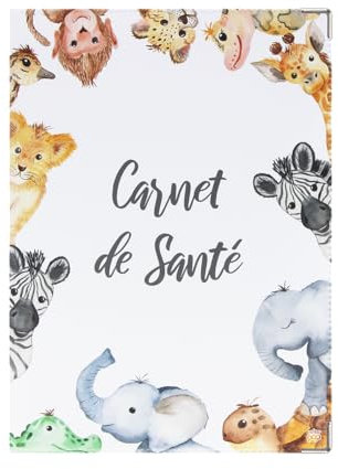 Color Pop Protège carnet de santé enfant – Fabrication Française – pvc imprimé – Pour carnet de santé, ordonnance- 22 x 16 cm (Imprime Savane)