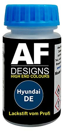 Alex Flittner Designs Lackstift für Hyundai DE Alpine Blue Metallic | Lackstift geeignet für Farbcode: DE und Farbname: Alpine Blue Metallic