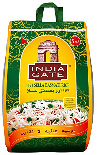 INDIA GATE Sella Basmati Rice, parboiled (aus Indien, feines Langkorn) aromatisch, Vorratspackung - 1er Pack (1 x 5 kg)
