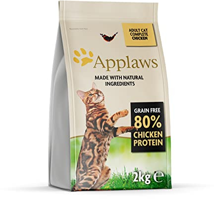 Applaws Vollständig natürlich getreidefrei Huhn-GeschmackKatzentrockenfutter für ausgewachsene Katzen - 2kg wiederverschließbarer Beutel