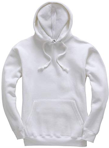 D&H CLOTHING UK premium vuxen unisex premium XS–6XL pullover tung blandad fleece jumper arbetskläder tröja huvtröjor topp enkel BNW unisex, Vitt, XXL