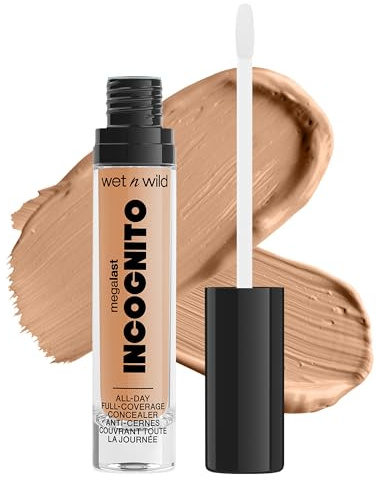 Wet n Wild Megalast Incognito Full-Coverage Concealer, Long-Lasting Matte Liquid Concealer for Dark Circles & Blemishes, Hydrating with Shea Butter, Medium Neutral