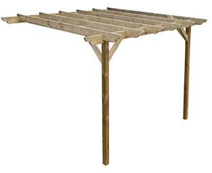 Wooden Garden Lean-to Pergola Kit - Dinasty Design Shade Canopy Gazebo (2.4m x 2.4m, Natural (light green))