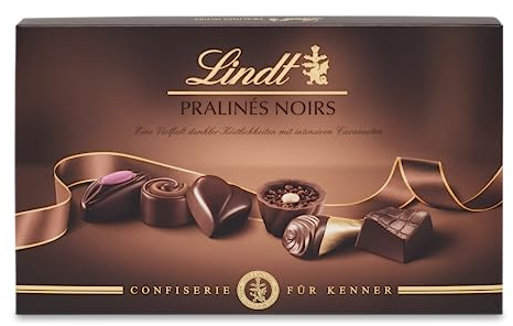 Lindt Schokolade - Pralinen Für Kenner Noirs | 200 g | Pralinés-Schachtel mit 20 Pralinen aus exquisiter dunkler Schokolade in 6 köstlichen Sorten | Pralinengeschenk | Schokoladengeschenk