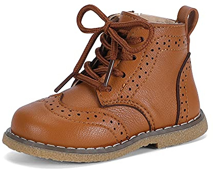MASOCIO Stivali Bimbo Stivaletti Bambino Scarpine Primi Passi Bimba Bambina Scarpe da Festa Sera Scuola Antiscivolo Taglia 24 Marrone (CN 25)