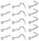 Crdifu 0,6mm Nasenstecker Nasenpiercing Stecker Set 22G Silber Chirurgenstahl L Spirale Piercing Nase