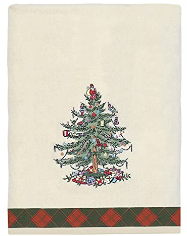 Avanti Linens Spode Badetuch, Weihnachtsbaum, Tartan-Kollektion, Elfenbeinfarben