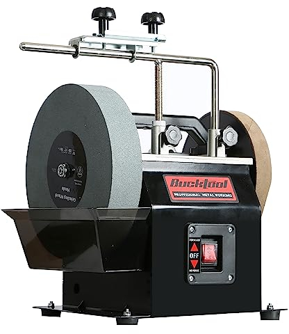 BUCKTOOL 250mm Wet Bench Grinder, 180W Wet Stone Sharpening and Honing System, 230~240V Water Cool Grinding Machine for Knife, Chisel, Scissor Sharpening