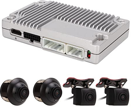 Pasamer Système de caméra DVR de véhicule, Enregistrement en Boucle de Surveillance de stationnement Enregistrement vidéo HD 1080p 4 canaux Système Surround à Vue d'oiseau à 360 degrés étanche pour