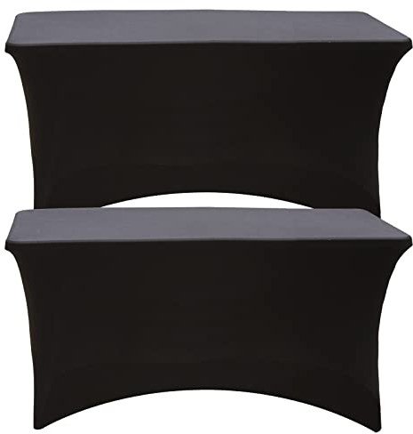 ZeriTlolen Mantel Spandex, 2 Piezas, Lavable, no Tejido, Extensible, Rectangular, Mantel de terraza, para Fiestas, DJ, ferias, Banquetes, Bodas, cócteles, 122 x 76 cm (l x w x h) 122 x