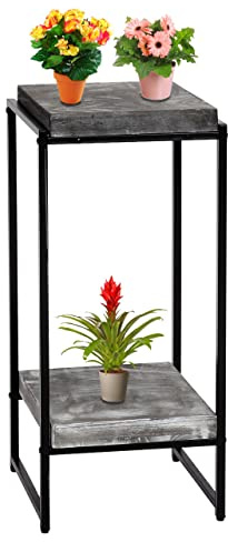 Mendler Blumentisch HWC-K71 MVG MDF Metall - dunkelgrau, 82cm | Blumenregal, Beistelltisch, Pflanzregal