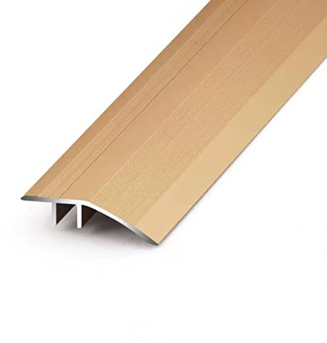 Shaped Vinyl Door Bar Floor Cover Strips,Aluminum Laminate Carpet Transition Liner for Front Door Doors(Color:Light Coffee,Size:Length 110cm/43.3inch)