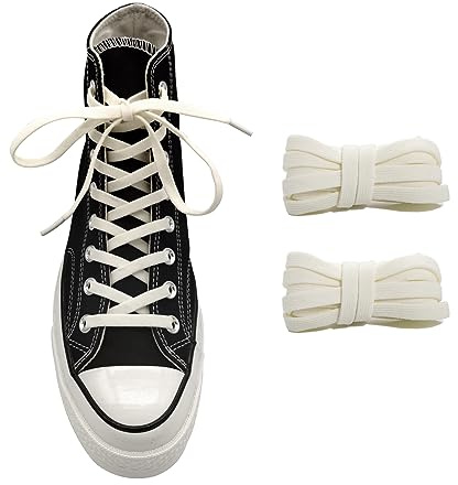UamGlsob Lacci Elastici di ricambio da per Converse Alte Sneaker, 8mm Larghi Piatti Stringhe Elastiche per Scarpe