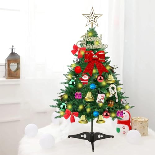 Sapin de Noël Artificiel Mini 60cm - Arbre de Noël de Table avec Ornements pour Décoration de Fête
