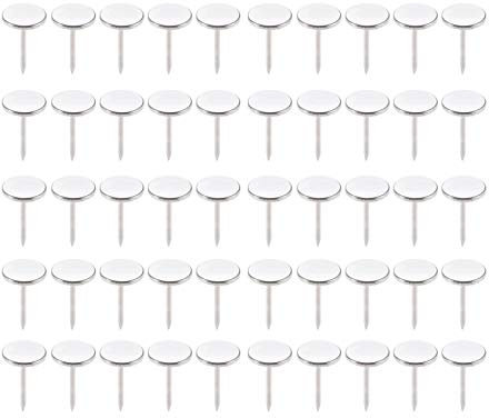 Bildnålar，Tacks,Klädselstift, 100st Silver Platt Huvudklädsel Naglar Smyckesfodral Trälåda Knäppnål Dörrnagelfäste 11 * 17mm