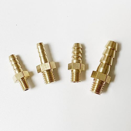 racor de latón, 5 uds M4 M5 M6 M8 rosca macho métrica a 3mm 4mm 5mm 6mm espiga for manguera Mini conector de instalación de tuberías de latón adaptador M8x1 a 4mm (Color : M5x0.8 to 4mm)