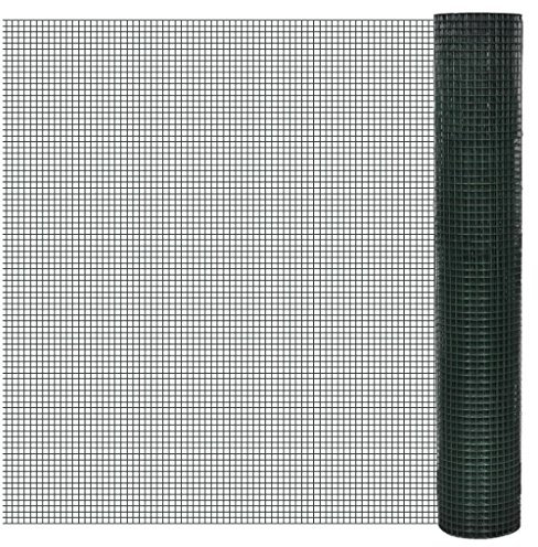LAPOOH Drahtzaun für Hühner Verzinkt mit PVC-Beschichtung 25x1 m Grün, Hasendraht, Wühlmausgitter, Stacheldraht, Drahtgitter, Kaninchendraht, Drahtzaun, Hasengitter - 140437
