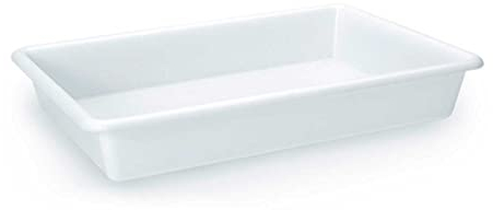 Acan Tradineur - Pack de 4 bandejas frigoríficas de Almacenamiento, plástico, Reutilizables, Servir Comida, Aperitivos, Fabricado en España - 5,6 litros - 36 x 27,3 x 9 cm – Blanco