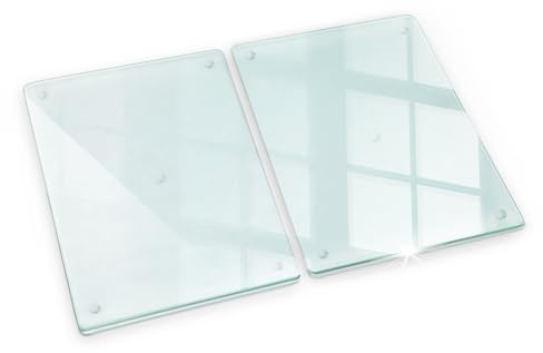 Wallfluent Tabla de Cortar Transparente Cristal protector templado Para la cocina 2x40x52 cm