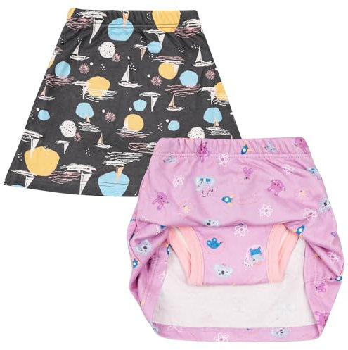 FLYISH DIRECT Töpfchen Trainingshose für Mädchen, Kinder Töpfchentraining-Rock Mädchen Toilettentraining Unterwäsche, Bequem und Saugfähig, 2er Pack, 120/5T
