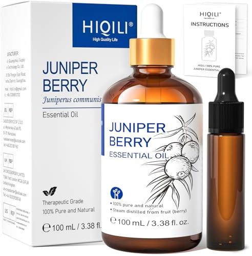 HIQILI 100ML Aceite Esencial de Bayas de Enebro, 100% Puro Natural sin Diluir Premium