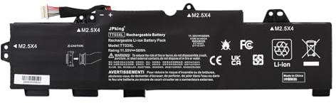 JPking TT03XL Batterie pour HP EliteBook 755 G5/ 850 G5/ 850 G6, ZBook 15U G5 15U G6 Series 932824-1C1 932824-2C1 932824-421 HSTNN-LB8H HSTNN-DB8K HSTNN-UB7T HSN-113C-5 11.55V 56Wh 4850mAh