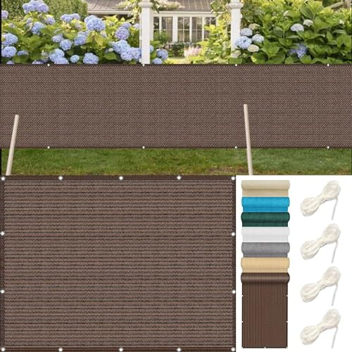 Pantalla Privacidad Balcon 85 x 250 cm Resistente Al Viento y Transpirable Protección Visual Valla con Cuerda y Bridas para Jardín Balcón, Marrón