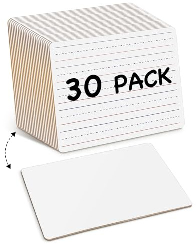 Ohuhu Whiteboard Klein A4, Doppelseitige Mini White Board, Trocken Abwischbare, Tragbares, für Schüler, Klassenzimmer, Schule, Heim und Büro (Blank & Lined, Only Whiteboard - 30 Pack)