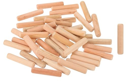 QUARKZMAN 120 Stück 3/8 x 2 Holzdübel, Holzstäbe, Möbelholzverbindungsstifte, Holzdübel mit Nut für Handwerk, DIY-Projekte