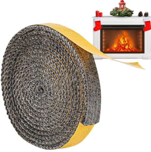 Cinta para juntas de estufa, Cinta selladora para chimenea Reemplazo de estufa de leña, Cinta de junta de vidrio para ventana de estufa, para estufas, chimeneas, estufas de carbón y leña