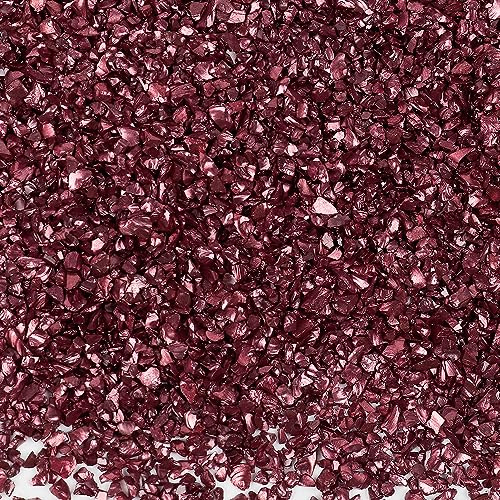 Anevous 20g Crushed Glass Chips, 1-2mm Unregelmäßiges Glitzer Glassplitter, Glitterglas Kies, Glasperlen zum Basteln für Nail Art Crafts DIY Vase Epoxidharz Schmuck Making Heimdekoration,Weinrot