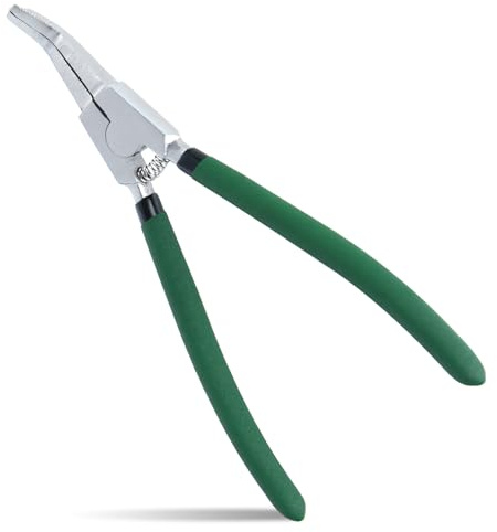 INJOYTEC Special Lock Ring Pliers With Hole Bent Jaw Pliers Reverse Plier Retaining Ring Plier for Removing Installing Gearshift Transmission Transfer Cases