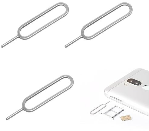 3 Spilli Estrattori per Rimozione Scheda SIM, Inossidabile Strumento Rimozione Della Scheda SIM, Cellulare Perno Espulsione Vassoio di Carte Sim Rimuovere Perni, Compatibile Samsung Smartphone