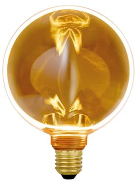 Suprema, Lampada LED Decorativa Forma Ring, Attacco E27, Finitura Ambrata Vintage, Tensione 220-240V, Luce Calda 1800K (Diametro 130mm)