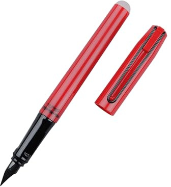 McNeill - Ghost Pen mit Metallclip – radierbarer Füllhalter für Schule & Alltag | Für Rechts- & Linkshänder | Thermisch radierbare Tinte, ergonomisch, nachfüllbar (rot)