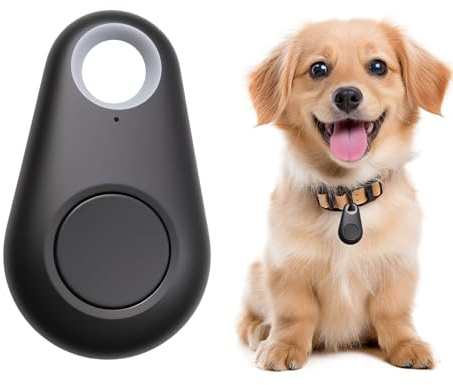 Mini Localizzatore Bluetooth GPS Anti-Perdita, Multifunzione Portachiavi Tracker con App per Valigie, Bambino, Portachiavi, Animali, Portafoglio Compatibile con iOS/Android - Nero