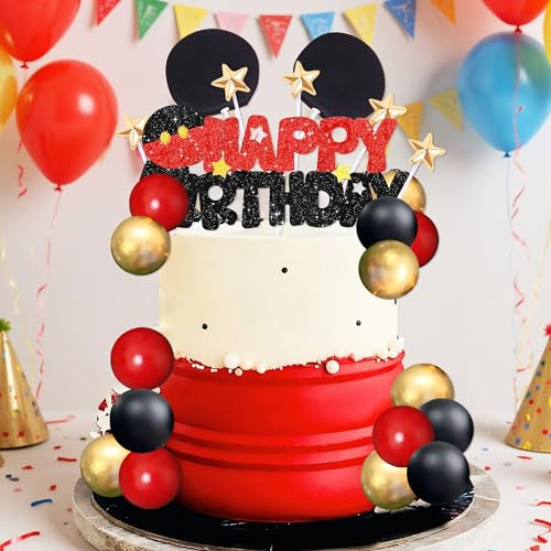 Mouse Bow Ears Cake Topper Girl Baby Shower Birthday Cake Decor Supplies | Mouse Cake Decor, Bow Ears Topper, Girls Birthday, Baby Shower Cake Decoration