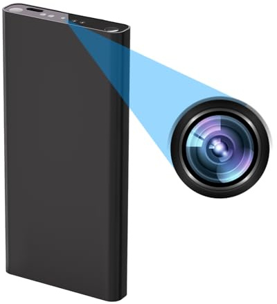Caméra de surveillance haute définition 1080p, caméra cachée portable pour garde-enfants, 10000 mah Chargeurs portables, support pour détection de mouvement et enregistrement circulaire, sans wifi