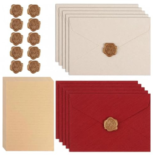 LAY STAY 35Pcs Vintage Writing Paper with Envelope, Letter Writing Set, Exquisite Vintage-Style Paper and Envelopes, Suitable for Birthday Cards, Wedding Invitations and Greeting Cards