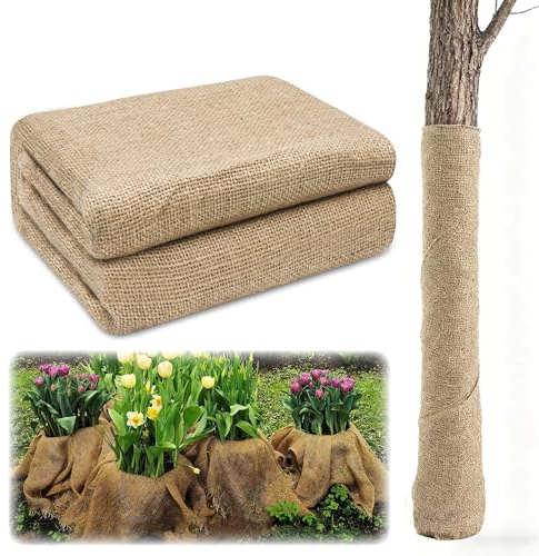 Generisch Jute Pflanzenschutz Winter - Baum Winterschutz AußEn - Winterschutz Juteband für KüBelpflanzen Frostschutz undu Feuchtigkeit Jutesack, Um ErkäLtung Zu Verhindern (1m*5m)